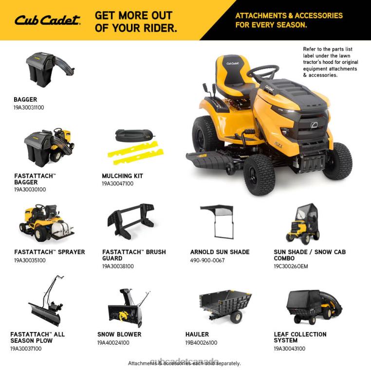 Equipment N4X8R36 Cub Cadet XT1 LT46