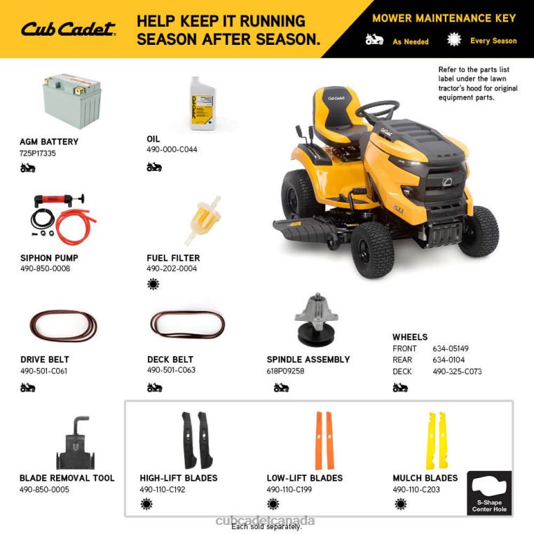 Equipment N4X8R36 Cub Cadet XT1 LT46