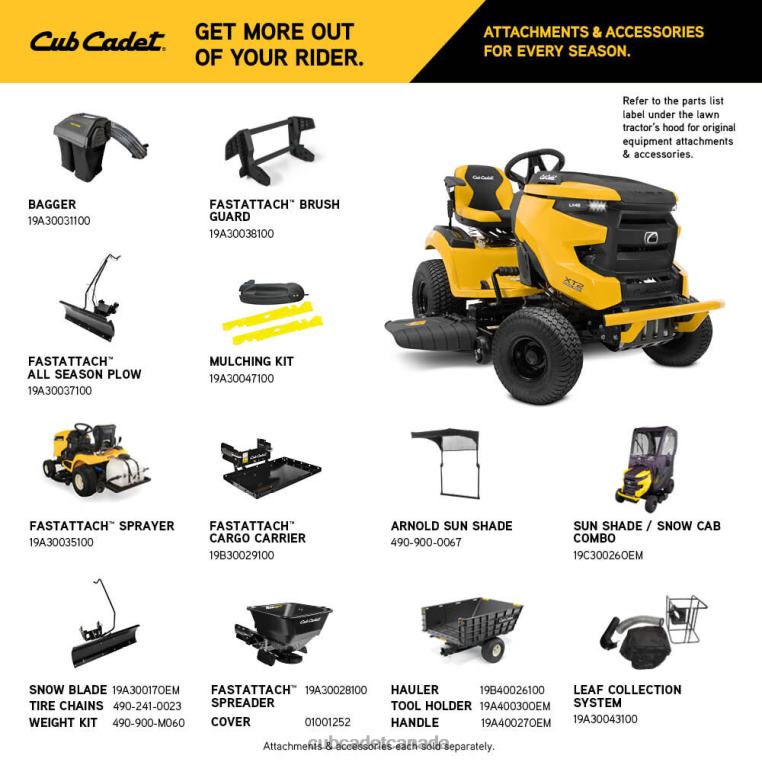 Equipment N4X8R38 Cub Cadet XT2 LX46