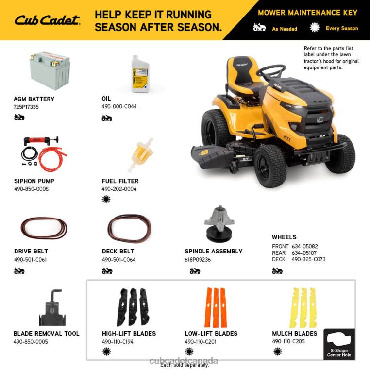 Equipment N4X8R43 Cub Cadet XT1 ST54