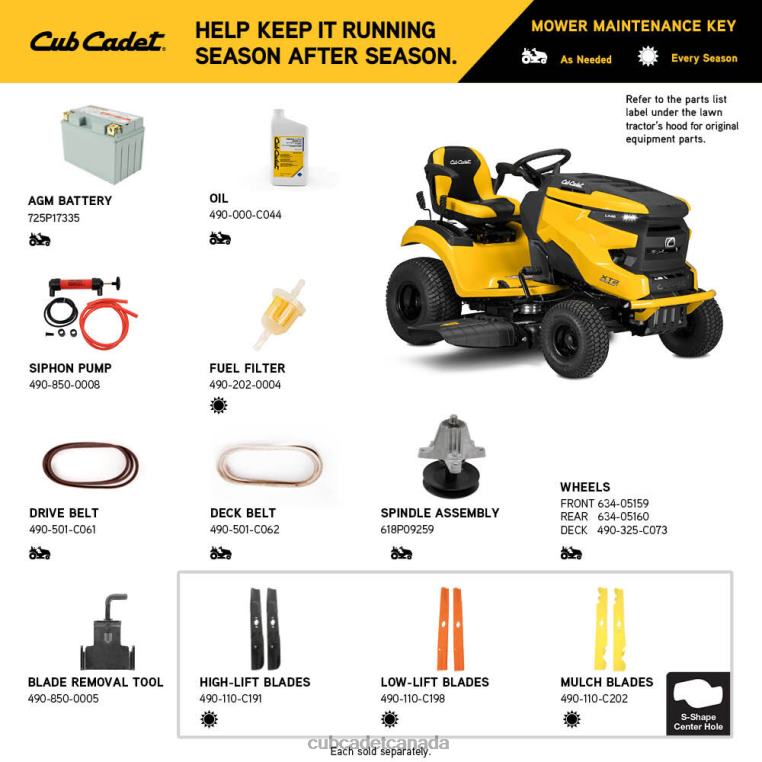Equipment N4X8R44 Cub Cadet XT2 LX42