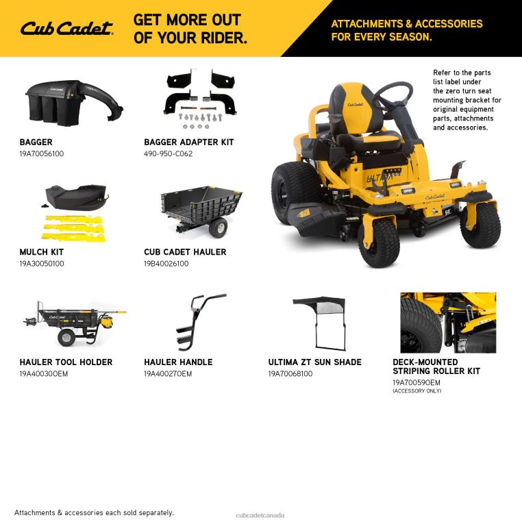 Equipment N4X8R12 Cub Cadet ZTS2 50