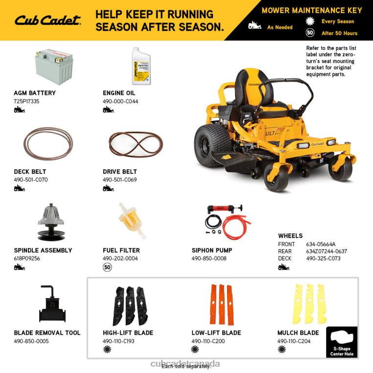 Equipment N4X8R1 Cub Cadet ZT1 50