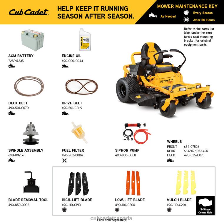 Equipment N4X8R29 Cub Cadet ZT2 50